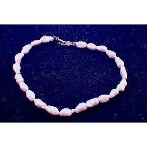 Vintage Rice Pearl Bracelet with 14K Beads and Clasp READ